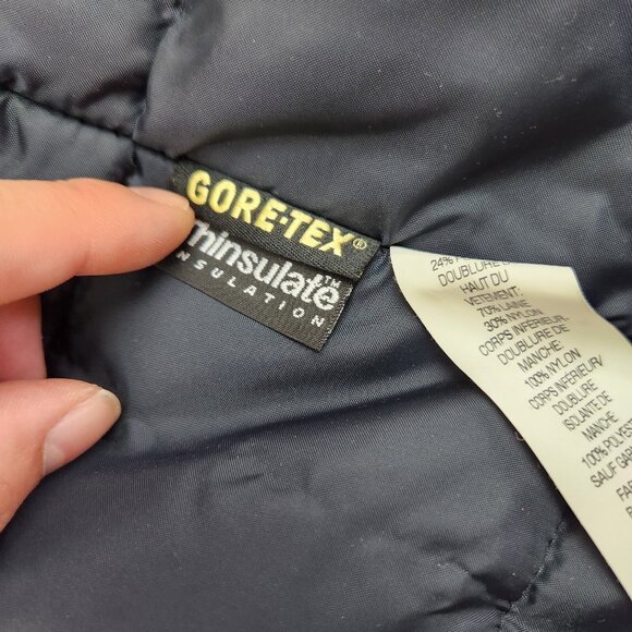Vintage LL Bean size XL Quilted Lined Gore-tex Insulated Wool Polyester Jacket - Picture 9 of 10